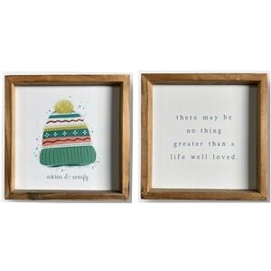 Decocrated Wood Sign Reversible Life Well Loved Beanie Warm & Comfy